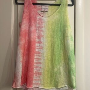 Romeo & Juliet Couture Pink and Green Sleeveless Tank Top